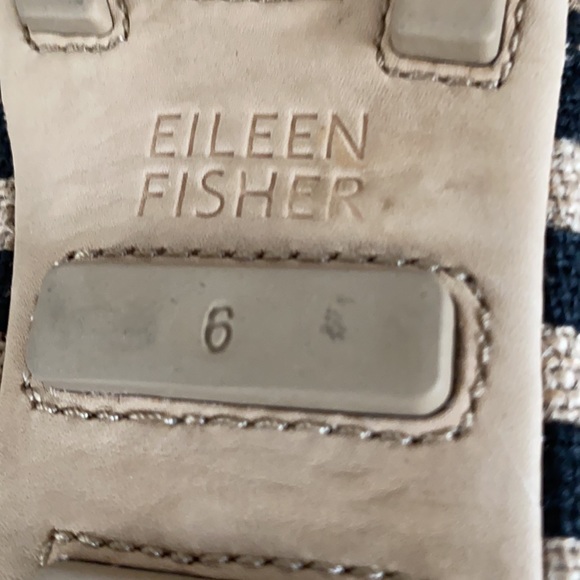 Eileen Fisher striped canvas flats slip on shoes - Picture 15 of 16